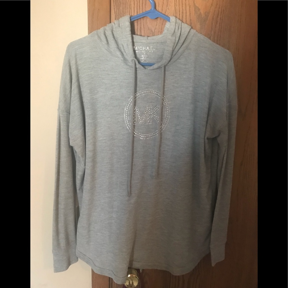Michael Kors grey light weight pull over hoodie
